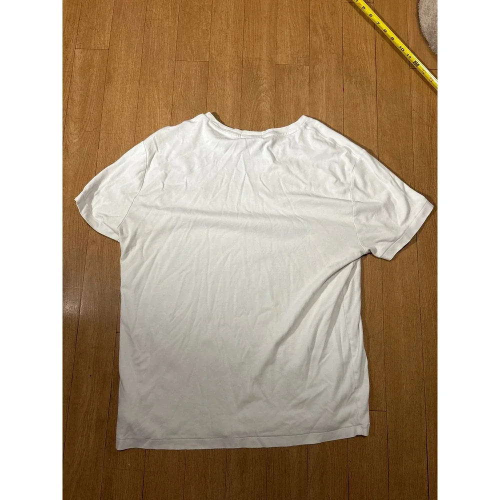 Polo Ralph Lauren Mens White Custom Slim Fit Pony Logo T-Shirt Large